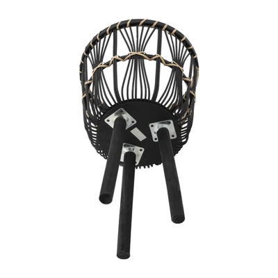 Syemin Planters Bamboo Planters For Indoor And Outdoor Round, Garden Decor, Decorative Plant Pots, Balcony, Black 19"*19"*30" 1 Syemin Planters Bamboo Planters For Indoor And Outdoor Round, Garden Decor, Decorative Plant Pots, Balcony, Black 19"*19"*30"