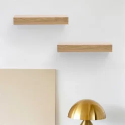 Syemin Decorative Wall Shelf Bathroom Floating Shelf Wall Mounted Shelf Farmhouse Home Decor Display Shelving, Wall Shelves, Beige, 11.81"*3.94"*1.26"