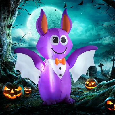 Syemin Decorative Holiday Scene Props Outsunny 6ft Inflatable Halloween Decoration Bat, Blow Up Outdoor Yard Display, Purple, 48.8"*15.8"*48.5" 4 Syemin Decorative Holiday Scene Props Outsunny 6ft Inflatable Halloween Decoration Bat, Blow Up Outdoor Yard Display, Purple, 48.8"*15.8"*48.5" - Image 4