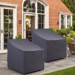 Syemin Plant Covers, Outdoor Swivel Lounge Chair Cover 2 Pack, Waterproof High Wind Resistant Anti-Fading, Gray 35"*33"*36"