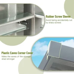 Syemin Deck Boxes Durable, Horizontal Compact Storage Shed For Garden, Backyard, Patio, Closet Deck Box, Green, 65.35"*37.6"*70.55"