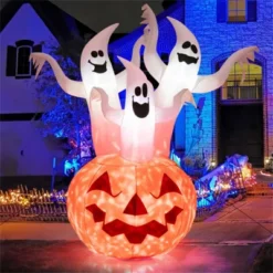 Syemin Inflatable Holiday Decorations Halloween Inflatable Ghost Pumpkin Decoration Rotating Flame Halloween Inflatable Decor, Orange, 54"*36"*72" -Furniture GUEST eac100f0 6593 4265 9d7d 24a4a4c59dfe