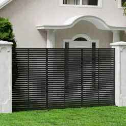 Syemin Patio Decorative Screens Outdoor Privacy Screen 6-Piece Sheet Screen Freestanding Decorative Privacy Screen, Black, 45.47"*15.75"*72.05" -Furniture GUEST eb18cdbf 38a5 4be7 acea bf23a1f6f510