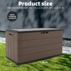 Syemin Storage Shed, Waterproof Storage Shed For Cleaning Tools And Garden Accessories, Brown, 45.7"*23.6"*23.6" 9 Syemin Storage Shed, Waterproof Storage Shed For Cleaning Tools And Garden Accessories, Brown, 45.7"*23.6"*23.6" -Furniture GUEST ebb8be54 db91 4486 a930 b502a417befb