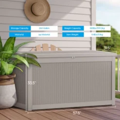 Syemin Deck Box, 260GAL Outdoor Storage Box, Patio Gardening Tools, Water And UV Resistant For Patio, Garden, Lawn, Brown, 67.72"*32.2"*33.66" 9 Syemin Deck Box, 260GAL Outdoor Storage Box, Patio Gardening Tools, Water And UV Resistant For Patio, Garden, Lawn, Brown, 67.72"*32.2"*33.66" -Furniture GUEST ebfa005c 8074 4d52 a768 17fb7b760b7f