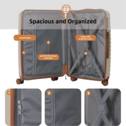Syemin Luggage 3 Piece Hardside Luggage Set With Spinner Wheels, TSA Locks, Lightweight ABS Suitcases (20"/24"/28"),Brown, 21.46"*12.01"*30.51" -Furniture GUEST ecafd63f b66a 4f4a 9e4c 70bc482ac828