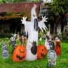 Syemin Decorative Holiday Scene Props Halloween Inflatables Pumpkin Outdoor Decorations, Halloween Ghost Decor, Multicolored, 98.4"*47.2"*141.7"