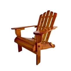 Syemin Wooden Folding Adirondack Chair, Casual Patio Chair With Wood Grain For Patio, Yard, Garden, Brown, 29.53"*21.06"*36.61" -Furniture GUEST eea5bba7 405d 4e41 8f5d 2dcbc46b43c5