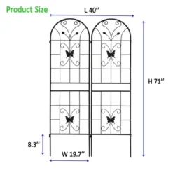 Syemin Patio Decorative Screens, Iron Arch Decoration Garden Trellis, For Outdoor For Climbing Plants Support, Flowerbed, Black, 40"*19.7"*71" -Furniture GUEST ef30d7c1 3f40 4fd0 b404 a3b74cb4215d