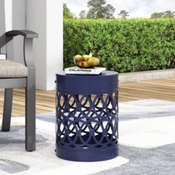 Syemin Patio End Tables Accent Side End Table For Outdoor And Indoor, Garden, Backyard Use, Special Design, Blue, 13.75"*13.75"*18" 8 Syemin Patio End Tables Accent Side End Table For Outdoor And Indoor, Garden, Backyard Use, Special Design, Blue, 13.75"*13.75"*18" -Furniture GUEST ef6aadff 8a2b 414d a952 a4313d2b7c1a