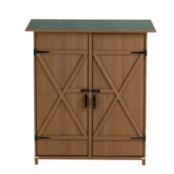Syemin 31ft³ Outdoor Storage Sheds, Vertical Tall Tool Shed With Lockable Door, Waterproof Roof For Patio, Backyard And Lawn, Brown, 56"*15"*64" 9 Syemin 31ft³ Outdoor Storage Sheds, Vertical Tall Tool Shed With Lockable Door, Waterproof Roof For Patio, Backyard And Lawn, Brown, 56"*15"*64" -Furniture GUEST f04ae9b2 f255 47d6 9616 3f859c10c567