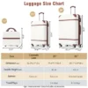 Syemin 3 PCS Bag And Luggage Sets, With Spinner Wheels And Zippers Lightweight Suitcase, For Business Trips And Travel, White, 20.1"*12.4"*30.3"