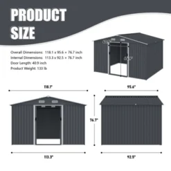 Syemin Deck Boxes,Backyard Haven,Modern Garden Shed,Organize Your Outdoor Space With Style,Gray,118.1"*95.6"*76.7" 7 Syemin Deck Boxes,Backyard Haven,Modern Garden Shed,Organize Your Outdoor Space With Style,Gray,118.1"*95.6"*76.7" -Furniture GUEST f13992ec 1da2 498c af12 c14721cca75d