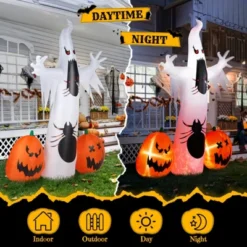Syemin Decorative Holiday Scene Props Halloween Inflatables Pumpkin Outdoor Decorations, Halloween Ghost Decor, Multicolored, 98.4"*47.2"*141.7" -Furniture GUEST f22c1c6b 569a 47bc 8fff a35dabe2ca40