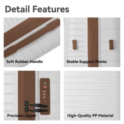 Syemin Luggage Luggage Set 3 Piece PP Hardshell Carry On Suitcase With Spinner Wheels TSA Lock Lightweight Suitcases, Brown, 20.47"*11.22"*29.33" -Furniture GUEST f2783f89 b4c6 4fbe 997c a1257266da19