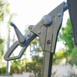 Syemin Patio Umbrella, Garden Table Umbrella With Button Tilt, Crank And Stable Umbrella Base For Patio, Garden, Yard, Gray, 116.5"*116.5"*111" -Furniture GUEST f3256132 251e 4c2a bd5b c17bf71bb1e9