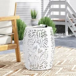 Syemin Patio End Tables, Stylish End Tables For Indoor And Outdoor Use, Ideal For Gardens, Backyard, Special Design, White, 16.5"*16.5"*20.5" 8 Syemin Patio End Tables, Stylish End Tables For Indoor And Outdoor Use, Ideal For Gardens, Backyard, Special Design, White, 16.5"*16.5"*20.5" -Furniture GUEST f36506a0 5662 4a18 b75a a7ad17153f2e