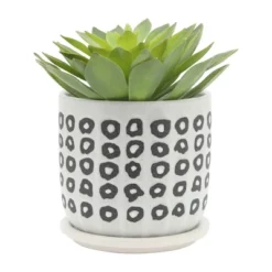 Syemin Planters Planter With Saucer, Decorative Plant Pots For Living Room, Garden, Balcony, Home Decor, White 6"*6"*5.75" -Furniture GUEST f520675d a0b1 43fb 8534 0560f2749ea5