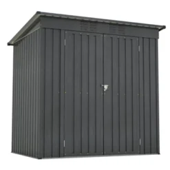 Syemin Storage Sheds 6 X 4 Ft Outdoor Storage Shed, All Weather Tool Shed For Garden, Backyard, Lawn, Black, Black, 66.9"*47.5"*68" -Furniture GUEST f5eade39 a9ec 4357 a01e df2c8489f62f