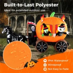 Syemin Inflatable Holiday Decorations Halloween Inflatable Carriage Inflatable Decoration Halloween Inflatable Decor, Orange, 120"*30"*72" -Furniture GUEST f7cea079 4214 42cc 94d8 3ed161077f0e