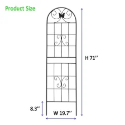 Syemin Patio Decorative Screens, Elegant Vine Pattern Yard Fencing, Pet-Safe Decorative Fence For Yard, Patio, Black, 19.7"*19.7"*71" -Furniture GUEST f807752a a119 4b43 8914 a1ab271c9f82
