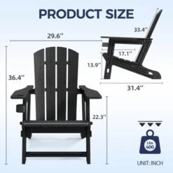 Syemin Patio Accent Chairs Folding Adirondack Chair Patio Comfortable Set For Patio Garden