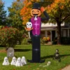 Syemin Inflatable Holiday Decorations 12FT Giant Halloween Inflatable Blow Up Decorations, Pumpkin Man Holding Skull, Multicolored, 30"*30"*72"