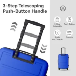 Syemin Luggage 3 Piece Hardside Luggage Set With Spinner Wheels, TSA Locks, Lightweight ABS Suitcases (20"/24"/28"), Blue, 19.88"*10.63"*29.92" -Furniture GUEST f93abee1 01b7 436d b3cc 67c0a303d80e