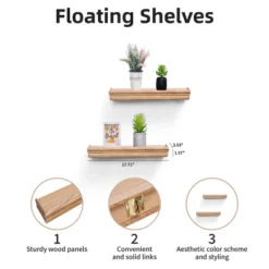 Syemin Decorative Wall Shelf 3 Set Floating Shelves Wall Mounted Wood Shelves Wall Decor Storage Picture Ledge Shelf, Grey, 17.91"*3.94"*1.57" -Furniture GUEST f9c2dff2 89ef 451b b6d9 8c9b0c0451e9