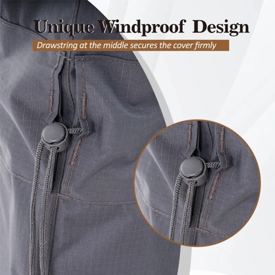 Syemin Plant Covers, Outdoor Swivel Lounge Chair Cover 2 Pack, Waterproof High Wind Resistant Anti-Fading, Gray 42"*43"*42" 3 Syemin Plant Covers, Outdoor Swivel Lounge Chair Cover 2 Pack, Waterproof High Wind Resistant Anti-Fading, Gray 42"*43"*42" - Image 3