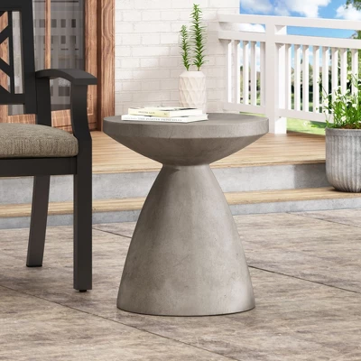 Syemin Patio End Tables Accent Side End Table For Outdoor And Indoor, Garden, Backyard Use, Special Design, Gray, 18"*18"*20.25" 1 Syemin Patio End Tables Accent Side End Table For Outdoor And Indoor, Garden, Backyard Use, Special Design, Gray, 18"*18"*20.25"