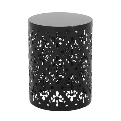 Syemin Patio End Tables Accent Side End Table For Outdoor And Indoor, Garden, Backyard Use, Special Design, Black, 13.75"*13.75"*18" 1 Syemin Patio End Tables Accent Side End Table For Outdoor And Indoor, Garden, Backyard Use, Special Design, Black, 13.75"*13.75"*18"