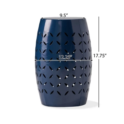 Syemin Patio End Tables, Stylish End Tables For Indoor And Outdoor Use, Ideal For Gardens, Backyard, Special Design, Blue, 12.25"*12.25"*17.75" 4 Syemin Patio End Tables, Stylish End Tables For Indoor And Outdoor Use, Ideal For Gardens, Backyard, Special Design, Blue, 12.25"*12.25"*17.75" - Image 4