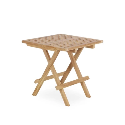 Syemin Patio Side Table, Small Folding Patio Side Table For Garden, Patio Porch, Living Room, Space Pool, Brown, 19.68"*19.68"*19.70 5 Syemin Patio Side Table, Small Folding Patio Side Table For Garden, Patio Porch, Living Room, Space Pool, Brown, 19.68"*19.68"*19.70 - Image 5