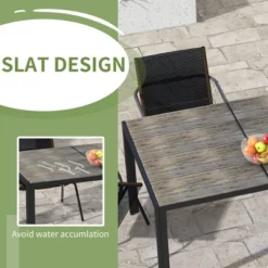 Syemin Patio End Table, Rectangular Outdoor Dining Table With All-Weather Faux Wood Top For Garden, Lawn, Patio, Gray, 39.7"*55"*35.5" 8 Syemin Patio End Table, Rectangular Outdoor Dining Table With All-Weather Faux Wood Top For Garden, Lawn, Patio, Gray, 39.7"*55"*35.5" -Furniture GUEST fc3646f6 d347 4ff6 b9ad 7474ec1a43f0
