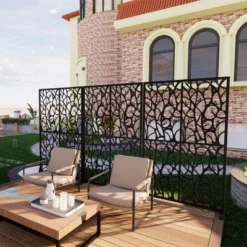 Syemin Patio Decorative Screens, Iron Arch Decoration Garden Trellis, For Outdoor For Climbing Plants Support, Flowerbed, Black, 45.3"*15.8"*72" -Furniture GUEST fda1cef7 304e 45af 8096 a5fa69b44dd7