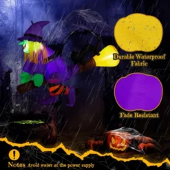 Syemin Decorative Holiday Scene Props Halloween Inflatable Witch Riding Broom Outdoor Decor, Scary Blow Up Decor, Multicolored, 15.7"*55.1"*47.2" -Furniture GUEST fe888e24 75fc 46f0 adb0 24f37de5d057