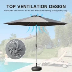 Syemin Outdoor Patio Umbrella With 8 Sturdy Ribs, Push Button Tilt And Crank, Waterproof, UV-Resistant Uitable For Garden, Gray, 108"*108"*94.44" 7 Syemin Outdoor Patio Umbrella With 8 Sturdy Ribs, Push Button Tilt And Crank, Waterproof, UV-Resistant Uitable For Garden, Gray, 108"*108"*94.44" -Furniture GUEST ff1e7777 a6c3 4462 987a 8a32f6dbff5e